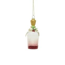 Glass Decanter with Red Glitter Ornament< Outlet