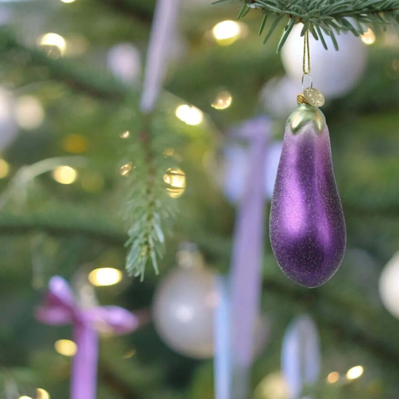 Glass Eggplant Ornament< Clearance