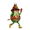 Glass Firefighter Avocado Ornament< New