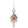 Glass Gingerbread House With Purple Roof Finial Tree Topper< Outlet