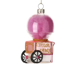 Glass Pink Cotton Candy Cart Ornament< Outlet