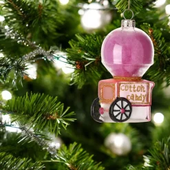 Glass Pink Cotton Candy Cart Ornament< Outlet