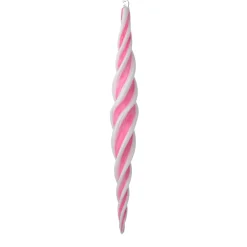 Glass Pink Peppermint Finial Ornament< Outlet