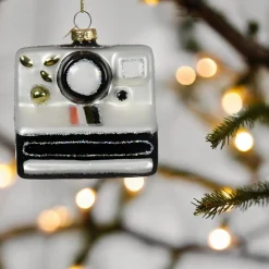 Glass Polaroid Camera Ornament< Hot