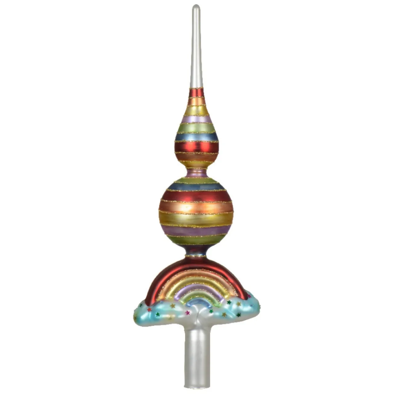Glass Rainbow Finial Tree Topper< Hot
