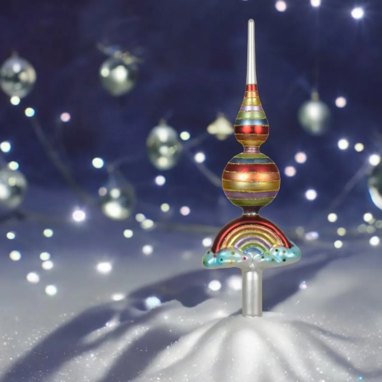 Glass Rainbow Finial Tree Topper< Hot
