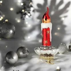 Glass Retro Candle Ornament with Clip< Best