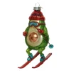 Glass Skiing Avocado Ornament< Sale