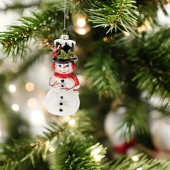 Glass Snowman Ornament< New
