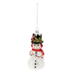 Glass Snowman Ornament< New