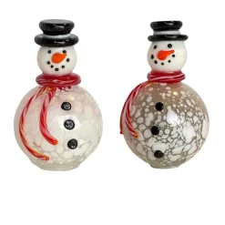 Glass Snowman Salt and Pepper Shaker Set< Hot
