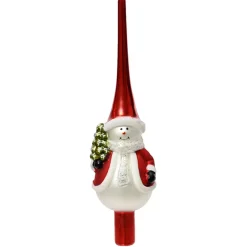 Glass Snowman With Tree Finial Tree Topper< Fashion
