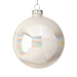 Glass White Candy Ball Ornament< New