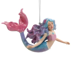 Glitter Mermaid Pink Tail Ornament, 4.5" E0985<Kurt Adler Discount