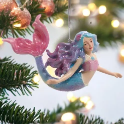 Glitter Mermaid Pink Tail Ornament, 4.5" E0985<Kurt Adler Discount