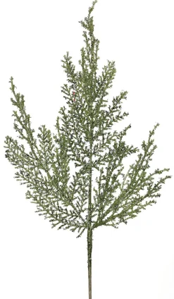 Glittered Green Cedar Spray, 19 inches< Fashion