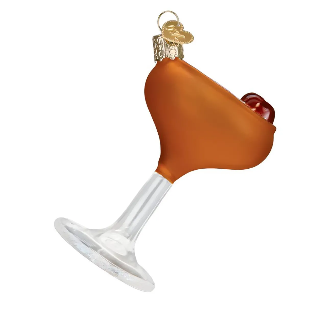 Glittery Glass Manhattan Cocktail Christmas Ornament<Old World Glass Hot