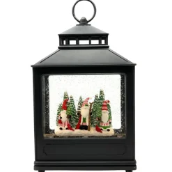 Gnomes in Forest Lit Water Lantern< New