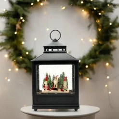 Gnomes in Forest Lit Water Lantern< New
