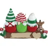 Gnomes on a Log Family of 3 Ornament For Personalization< Clearance