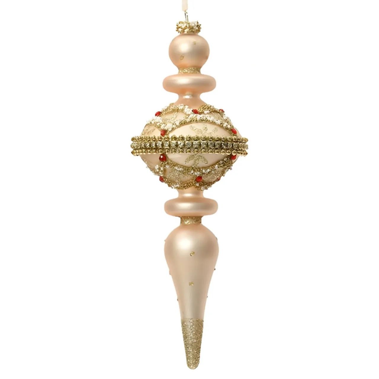 Gold Elegant Glass Finial Set of 2 Ornaments< Sale