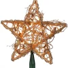 Gold Rattan Lighted Star Tree Topper | The Christmas Loft<Kurt Adler Best