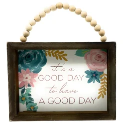 Good Day Floral Inspirational Wood Sign< Hot