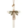 Grace Cross Love Ornament with Green Leaves< Discount