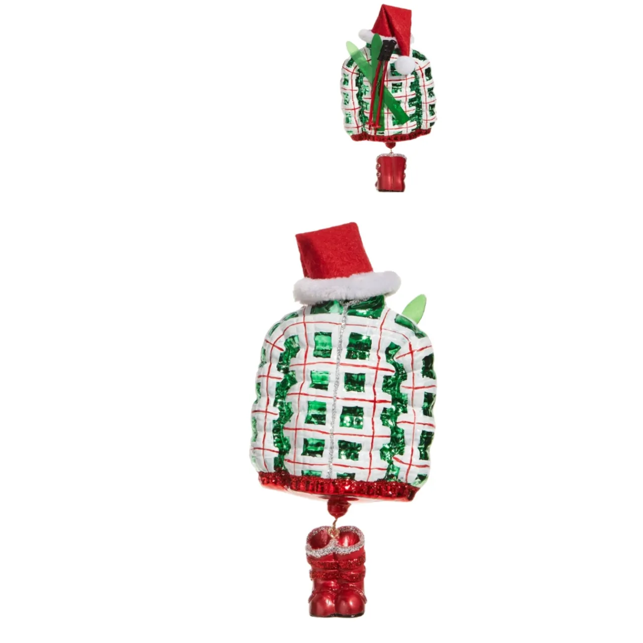 Green And White Ski Jacket & Ornament< Fashion