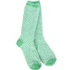 Green Check Feather Crew Socks< Best