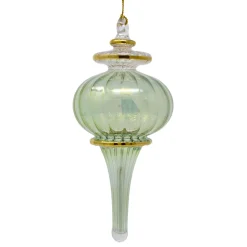 Green Classy Swirl Sphere Finial Glass Ornament<Egyptian Museum New