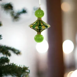 Green Merry &amp; Bright Spindle Ornament<Cody Foster & Co. New