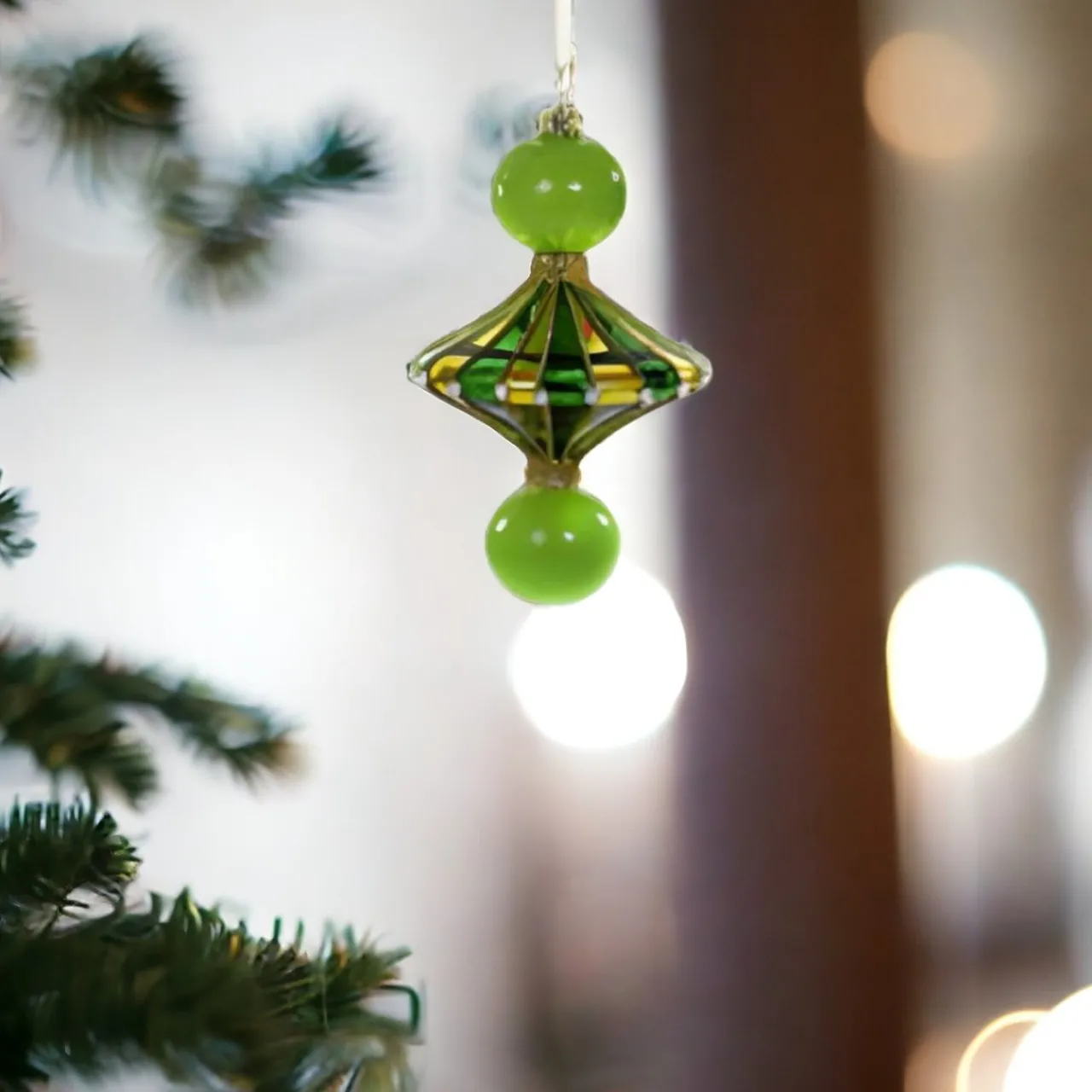 Green Merry & Bright Spindle Ornament<Cody Foster & Co. New