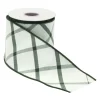 Green Plaid Wired Ribbon< Online
