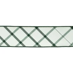 Green Plaid Wired Ribbon< Online