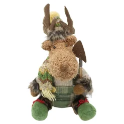 Green Plush Sitting Moose Figurine - The Christmas Loft< Fashion