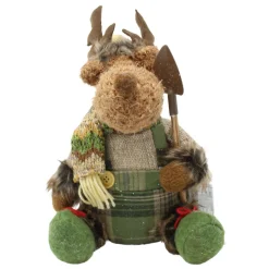 Green Plush Sitting Moose Figurine - The Christmas Loft< Fashion