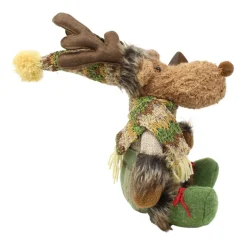Green Plush Sitting Moose Figurine - The Christmas Loft< Fashion