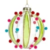 Green Pom Pom Glass Ball Ornament< Clearance