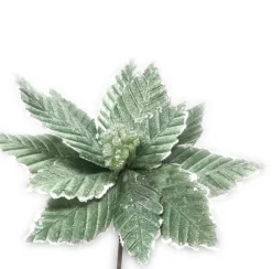 20” Green Sugared Poinsettia Stem< Discount