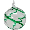Green Swirl Glass Ball Ornament  - The Christmas Loft< Sale