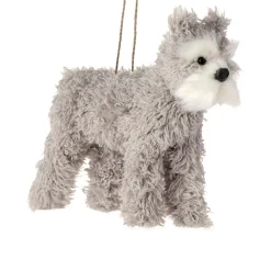Grey Faux Fur Dog Ornament< Best