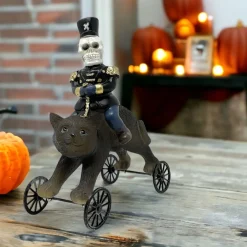 Halloween Cat on Wheels with Skeleton Rider< Online
