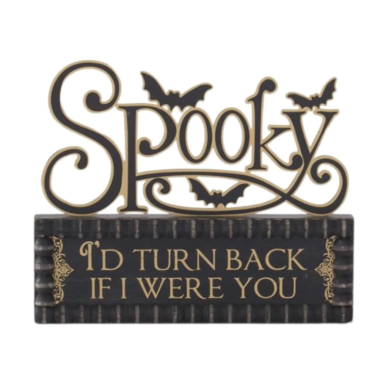 Halloween Spooky With Bats Sign< New