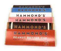 Hammond's Chocolate Candy 6 Bar Assortment, Sea Salt, Peanut Butter, Bourbon Pec< Best