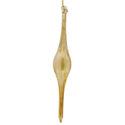 Hand Blown Glass Yellow Icicle Ornament<Egyptian Museum Clearance