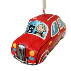 Handcrafted Ukrainian Red Car Christmas Ornament< Best