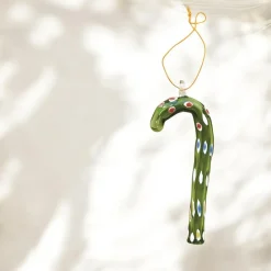 Handmade Glass Green Candy Cane Ornament< Hot