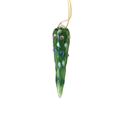 Handmade Glass Green Icicle Ornament< Sale