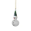 Handmade Glass Snowman Green Hat Ornament< Hot